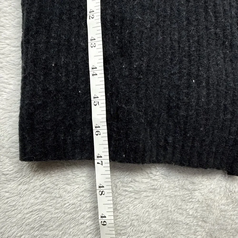 Abercrombie & Fitch Long Sleeve Maxi Sweater Dress MP Black Merino Wool Rib Knit